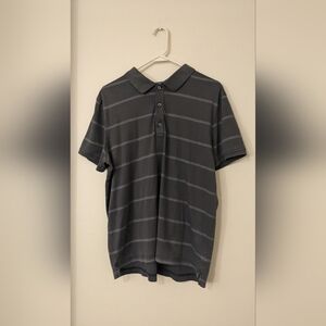 Banana Republic Striped Short Sleeve Polo Shirt Size XL Charcoal Gray